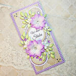 Kartka z okazji ślubu fioletowo beżowa ze srebrnymi akcentami w sklepie internetowym Artillo