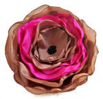 Broszka duża kwiatek 12cm brązowo różowa w sklepie internetowym Artillo