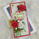 Kartka biało-czerwona na ślub z różami w sklepie internetowym Artillo