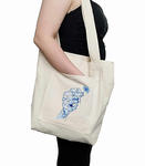 Duża bawełniana torba z kieszenią i haftem - dłoń w sklepie internetowym Artillo