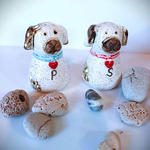 Solniczka i pieprzniczka ceramiczna Psy. Handmade w sklepie internetowym Artillo