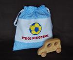 Mały futbolista w kropeczkach - worek na kapcie/strój w sklepie internetowym Artillo
