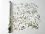 Konfetti wystrzałowe 60 cm (białe serca, srebrne serpentynki) - konfetti pneumatyczne w sklepie internetowym Superfajerwerki.com.pl
