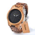 Męski zegarek drewniany Niwatch BASIC na bransolecie - zebrawood w sklepie internetowym niwatch.pl