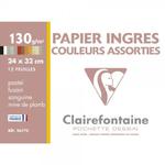 Różnokolorowy papier do pasteli Clairefontaine 24x32 cm 130 g 12 ark. w sklepie internetowym MONET