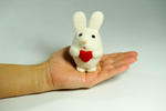 Królik filcowany BIAŁY ZAJĄC królik Walentynkowy w sklepie internetowym AzjaCentralnaPL 