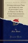 Untersuchungen Über Die Stabilität Der Elastischen Linie In Ebene Und Raum, Unter Verschiedenen Grenzbedingungen (Classic Reprint) w sklepie internetowym Gigant.pl