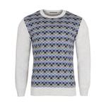 SWETER MĘSKI SZARY POD SZYJĘ WE WZORY ROZ.M SW342 w sklepie internetowym Moda męska do 6 XL