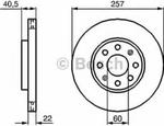 0 986 479 223 BO 0986479223 TARCZA HAMULCOWA 257X22 V 6-OTW FIAT GRANDE PUNTO/OPEL CORSA D 2005 BD1090 SZT BOSCH TARCZE BOSCH [926466] w sklepie internetowym kayaba.istore.pl