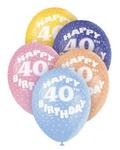 Balony, 40 lat, mix kolorów 5szt./op. w sklepie internetowym Partykiosk