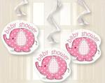 Dekoracja na Baby Shower- różowe słoniki 3szt./op. w sklepie internetowym Partykiosk