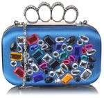 Niebieska torebka wizytowa szkatułka z kolorowymi kryształkami w sklepie internetowym Evangarda.pl