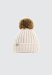 CZAPKA BEANIE Z FUTRZASTYM POMPONEM KREMOWA w sklepie internetowym Ruido.pl