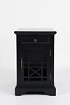 Szafka nocna czarna z przeszklonymi drzwiczkami i szufladą Avola Black w sklepie internetowym Mile Maison Meble prowansalskie