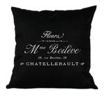 Poduszka dekoracyjna Madame czarna w sklepie internetowym Mile Maison Meble prowansalskie