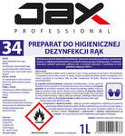 JAX PROFESSIONAL 34 - PREPARAT DO HIGIENICZNEJ DEZYNFEKCJI RĄK 1L JAX PROFESSIONAL 34 - PREPARAT DO HIGIENICZNEJ DEZYNFEKCJI RĄK w sklepie internetowym chemhurt.pl