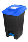 Niebieski kosz na śmieci z pokrywą otwierany nogą 110l Niebieski kosz na śmieci 100l, Kosz na odpady medyczne, w sklepie internetowym esilver.eu