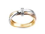 Złoty pierścionek 3 obrączki z diamentem YES VERONA w sklepie internetowym Legance.pl