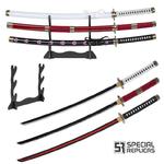 Roronoa Zoro Drewniany Miecz Katana 105cm Katany Japońskie Anime Cosplay miecz - Kitetsu/Shisui/Wado Ichimonji - 3 częściowy zestaw JT10000 w sklepie internetowym Globalreplicas