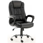 Czarny skórzany fotel biurowy obrotowy - Somel w sklepie internetowym Edinos
