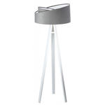 Szaro-biała lampa stojąca trójnóg welurowa - S023-Dorsa w sklepie internetowym Edinos