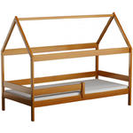 Drewniane łóżko z barierką i materacem, olcha - Petit 3X 190x80 cm w sklepie internetowym Edinos