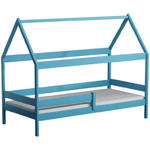 Niebieskie łóżko domek z materacem dla dziecka - Petit 3X 190x90 cm w sklepie internetowym Edinos