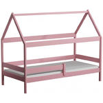 Różowe dziecięce łóżko ze stelażem i materacem - Petit 3X 200x90 cm w sklepie internetowym Edinos