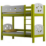 Zielone drewniane łóżko piętrowe z gwiazdkami - Mimi 3X 180x80 cm w sklepie internetowym Edinos