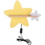 Żółto-szary kinkiet ścienny w kształcie gwiazdek z wtyczką - K036-Ari w sklepie internetowym Edinos