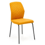 Musztardowe pikowane krzesło do salonu - Rimo w sklepie internetowym Edinos