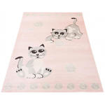 Różowy dywan z kotkami do pokoju dziecięcego - Animas 3X w sklepie internetowym Edinos