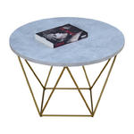 Okrągły stolik kawowy ze złotym stelażem beton - Boreko 3X w sklepie internetowym Edinos
