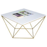 Kwadratowy stolik kawowy biały + złoty - Galapi 4X w sklepie internetowym Edinos