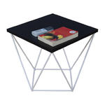 Kwadratowy stolik druciany czarny + biały - Galapi 5X w sklepie internetowym Edinos