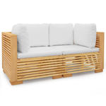 Drewniana modułowa sofa ogrodowa z kremowymi poduszkami - Elira w sklepie internetowym Edinos