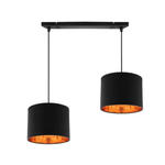 Metalowa lampa wisząca z dwoma kloszami z tkaniny - V145-Peluvio w sklepie internetowym Edinos