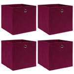 Zestaw składanych pudełek 4 sztuki ciemnoczerwony - Fiwa 4X w sklepie internetowym Edinos