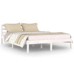 Białe dwuosobowe łóżko z drewna 140x200 cm - Lenar 5X w sklepie internetowym Edinos