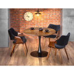 Okrągły industrialny stół z 3 krzesłami - Forseto w sklepie internetowym Edinos
