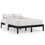 Dwuosobowe drewniane czarne łóżko 140x200 cm - Vilmo 5X w sklepie internetowym Edinos