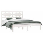 Białe dwuosobowe drewniane łóżko 160x200 - Satori 6X w sklepie internetowym Edinos
