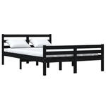 Czarne dwuosobowe łóżko drewniane 140x200 - Aviles 5X w sklepie internetowym Edinos