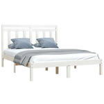 Dwuosobowe białe drewniane łóżko 160x200 - Selmo 6X w sklepie internetowym Edinos
