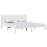 Białe dwuosobowe łóżko drewniane 200x200 - Gunar 6X w sklepie internetowym Edinos