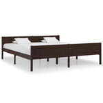 Drewniane dwuosobowe łóżko ciemny brąz 180x200 - Siran 7X w sklepie internetowym Edinos