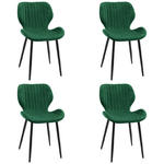 Tapicerowany komplet 4 krzeseł butelkowa zieleń - Oferion 4X w sklepie internetowym Edinos
