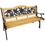Drewniana ławka ogrodowa z oparciem i podłokietnikami - Elgros 3X w sklepie internetowym Edinos