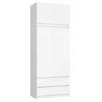 Biała szafa do garderoby z nadstawką - Hofa w sklepie internetowym Edinos