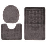Szary stylowy komplet dywaników do łazienki w kratę - Deso 4X w sklepie internetowym Edinos